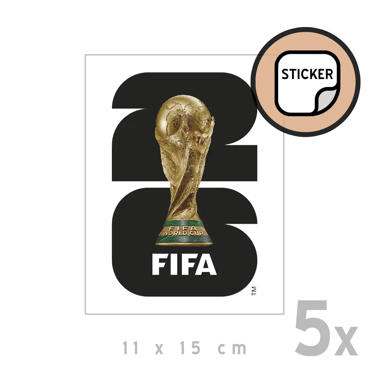 Stickers Fifa WK voetbal 2026 (5 stuks)